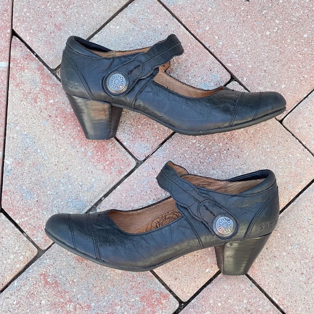 sold - Taos Angel Mary Jane Shoes Black Stacked Heel - US 8 - EU 39